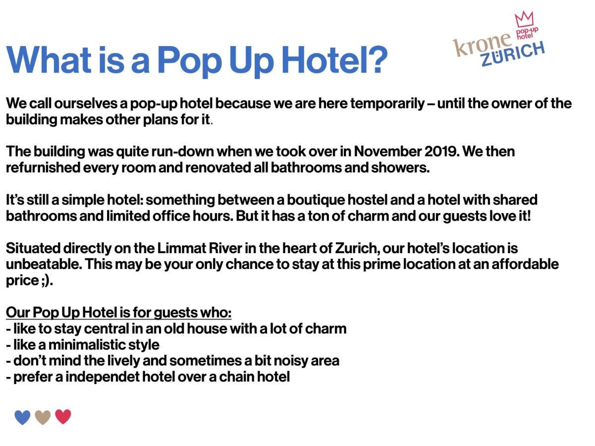 Pop Up Hotel Krone Zuerich Εξωτερικό φωτογραφία